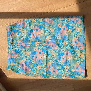 Vintage floral high waist skirt